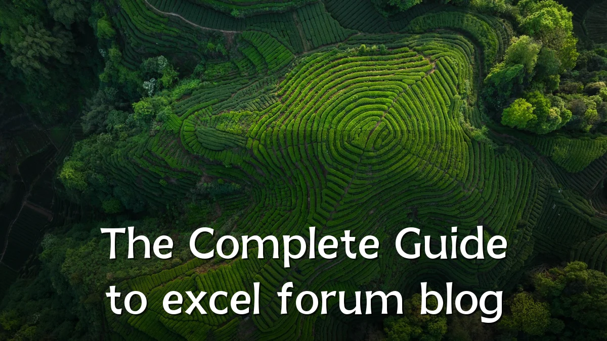 The Complete Guide to excel forum blog