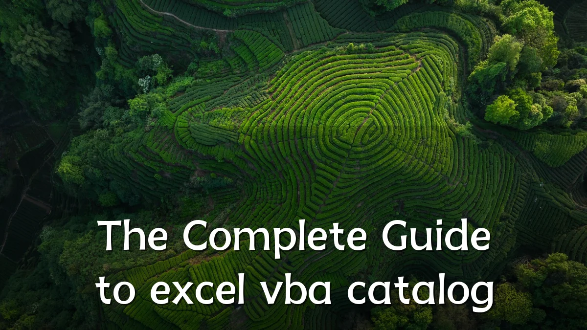 The Complete Guide to excel vba catalog