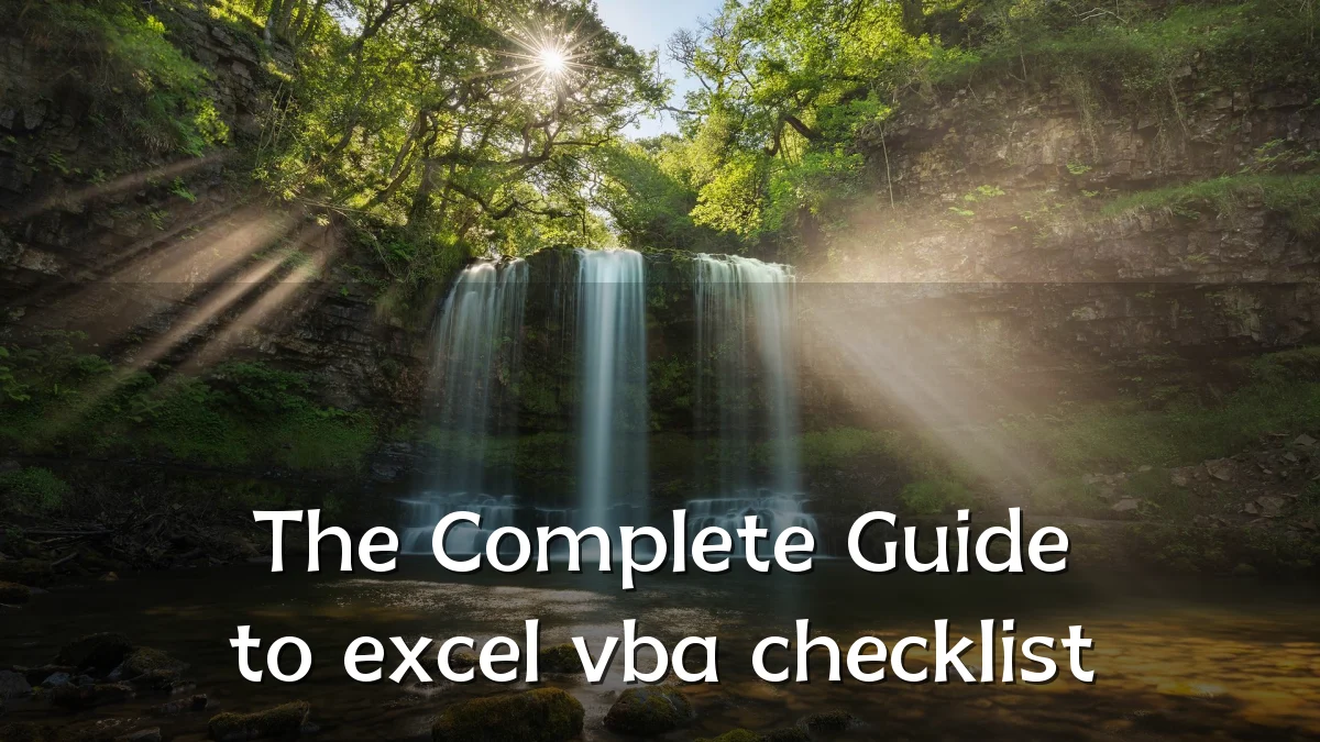 The Complete Guide to excel vba checklist
