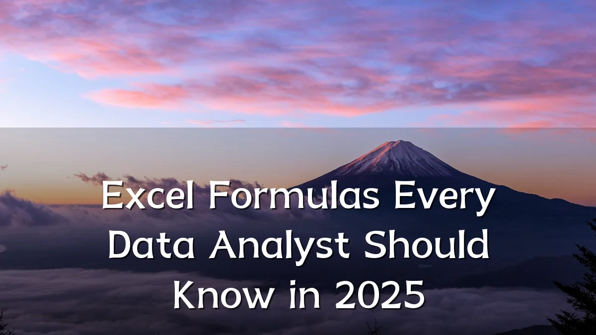 Excel Formulas Every Data Analyst Should Know in 2025